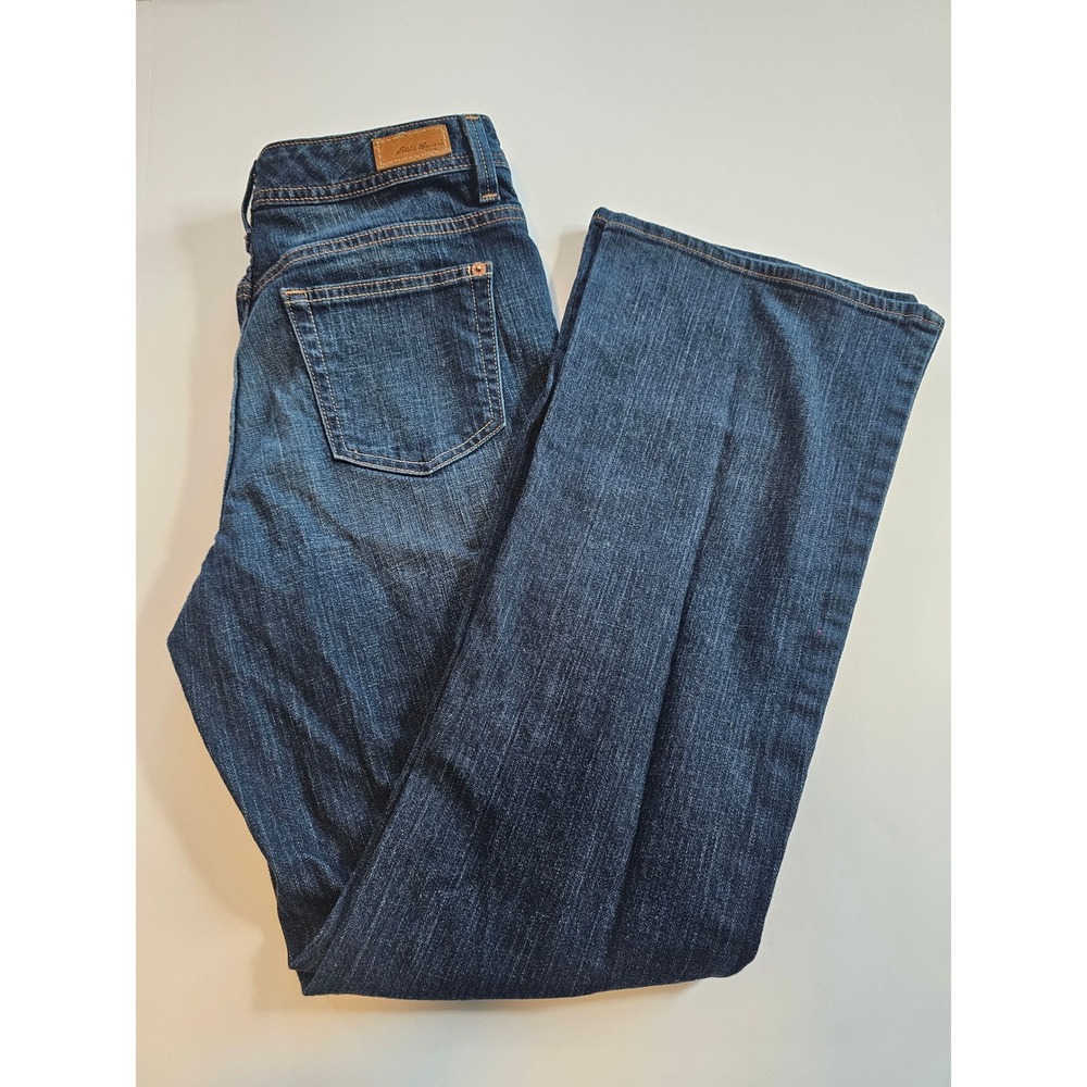 Eddie Bauer Natural Bootcut Jeans Womens 6R Blue Denim Stretch CAT 4265 - Picture 5 of 9